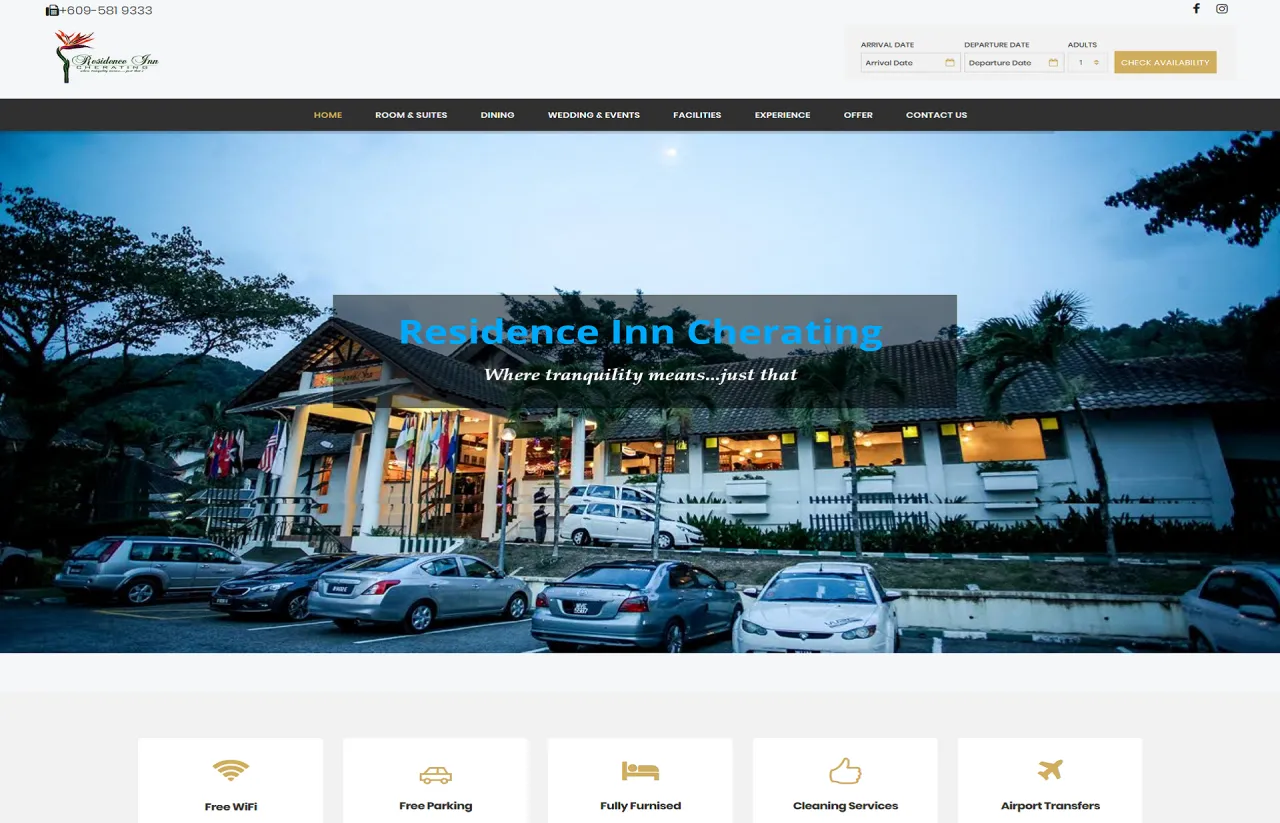 RIC Hotel and Inn Reservation website preview